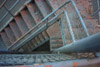 Looking down a fire escape, pretty rickety stuff.